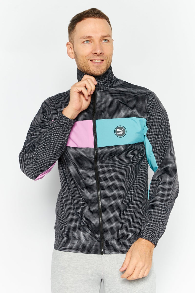 PUMA جاكيت رياضي للرجال بأكمام طويلة مناسب للخارج، مجموعة سوداء - Image 1