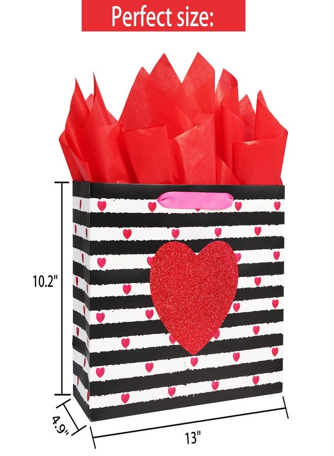 Bobobag 13" Large Gift Bag with handle & Red Tissue Paper and Greeting Card for Valentine's Day Wedding Birthday Anniversary and so on. - Image 2