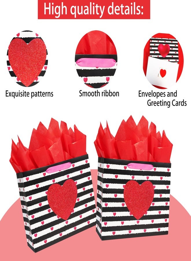 Bobobag 13" Large Gift Bag with handle & Red Tissue Paper and Greeting Card for Valentine's Day Wedding Birthday Anniversary and so on. - Image 3