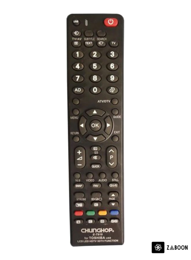 Remote Control For Toshiba TV Screen Black