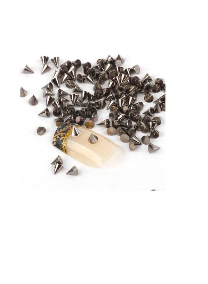 Nail Art Decoration By Catalina 100pcs Black Cone Metalic Spike Studs Nail Art Tiny Stick