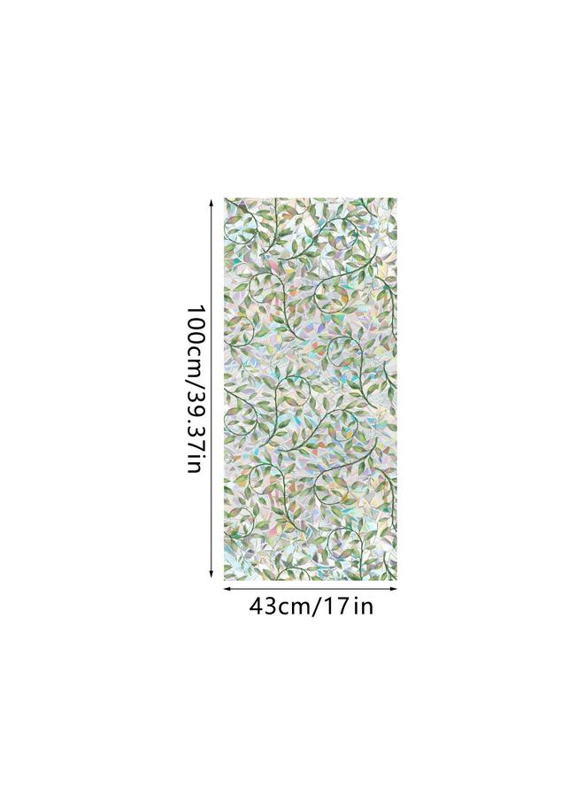 Bluejw XCBL001-047  Colorful Electrostatic Glass Sticker PVC Glue-free Rainbow Green Plant Window Double-sided Color Film - Image 1