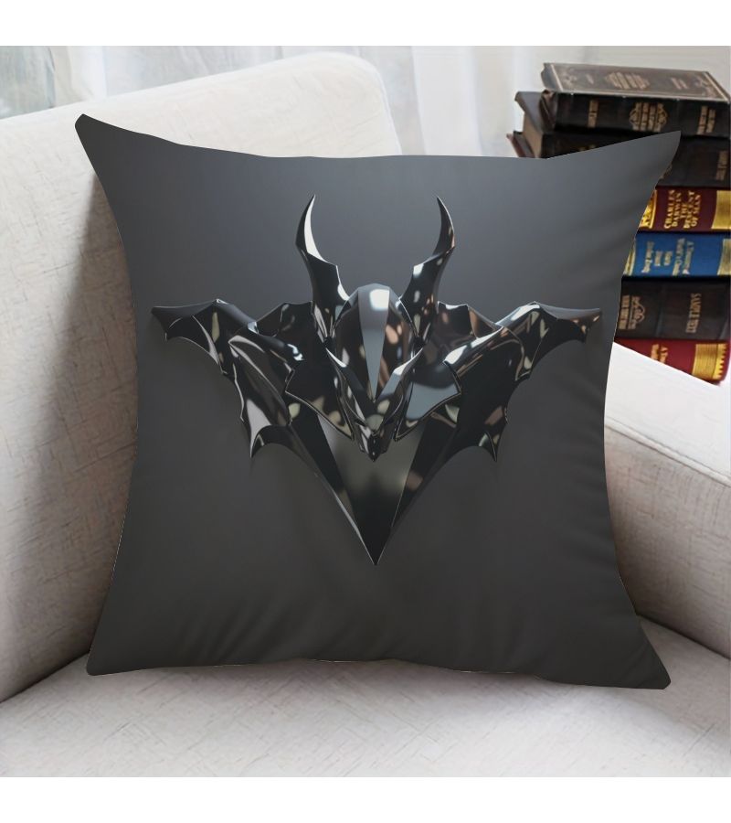 Glossy Devil Head Throw Pillow 45x45 For Sofa Living Room Bedroom Office - Image 1