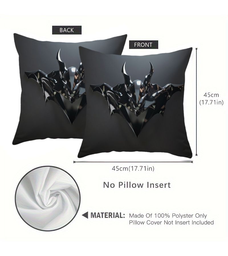 Glossy Devil Head Throw Pillow 45x45 For Sofa Living Room Bedroom Office - Image 3