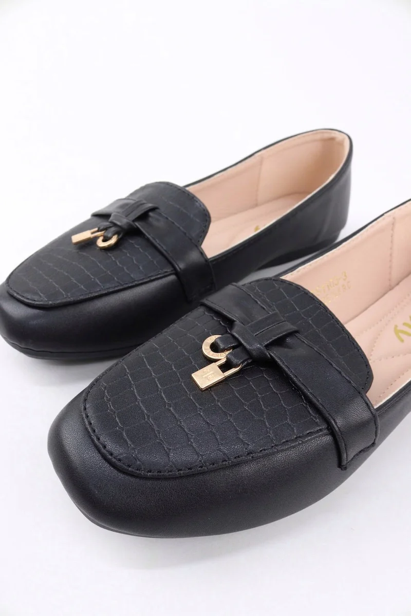 Viny BLACK VINY Women's Loafer Ballet Flats – Comfortable Slip-On Flat Shoes, Lightweight Casual Office & Everyday Walking Shoes for Women | Best Price UAE