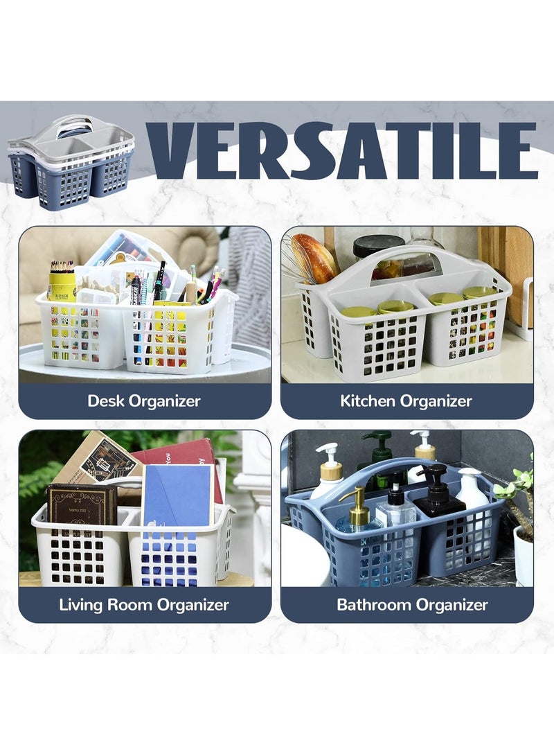 3 Pcs Portable Shower Caddy Basket Cleaning Supplies Organizer with Compartments and Handle Plastic Shower Caddy Shower Bucket for Storage Bathroom Bedroom Kitchen College Dorm - Image 3