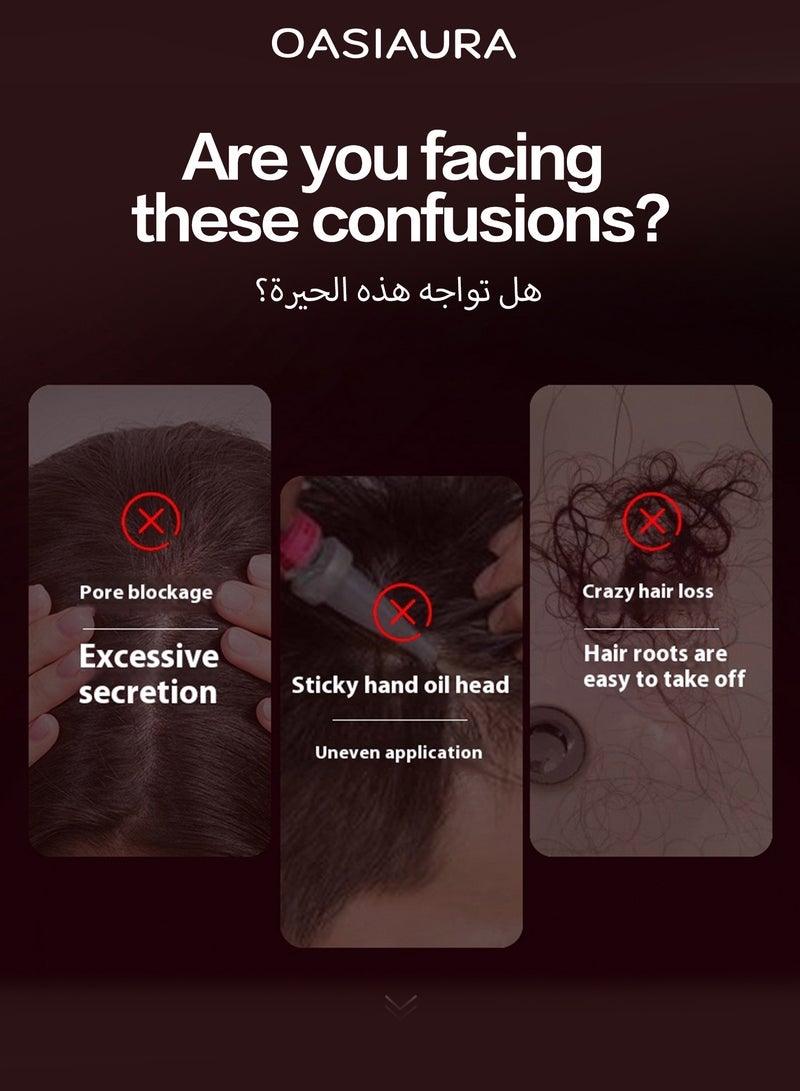 واسيانور مشط اليد العضلي الكهربائي اللاسلكي بـ 4 وظائف合一 – ضوء أحمر لصحة بصيلات الشعر، مساج الضغط والتدليك، مطبخ سيروم/زيت الشعر بـ 5 مللي لتر، تسليح الشعر وتضخيم حجمه | مُسَاج الرأس اللاسلكي المحمول لمناخات الجافة والشعر السميك، للاستخدام المنزلي والسفر - Image 3