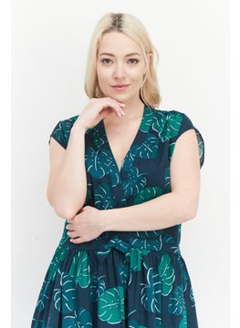 Kate Spade Women Floral Print Maxi Casual Dress, Green  - Image 3