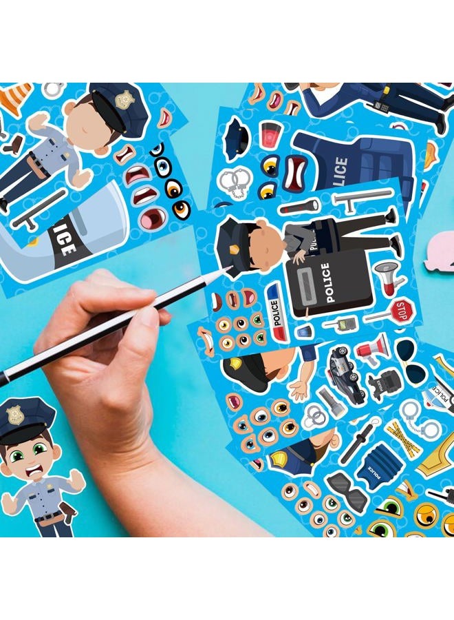 DUJAA 24 Sheets Make Your Own Policeman Stickers, Make-a-face Stickers, Educational Theme Gift for Kids, Birthday Party School Classroom Teacher Reward - Image 5