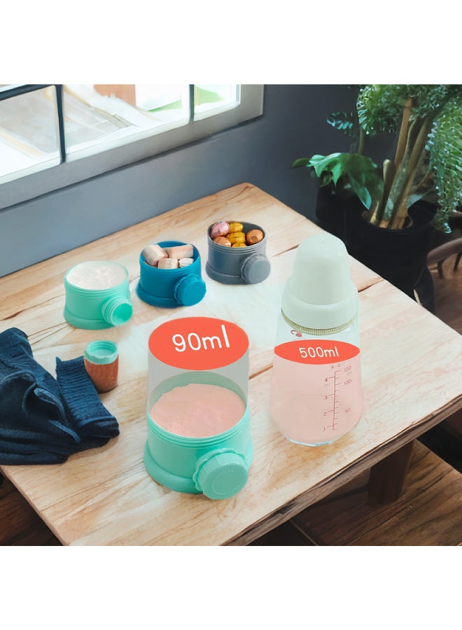 MiniMe Stackable Baby Formula & Snack Dispenser with Giraffe Cap | BPA‑Free PP & Silicone | Blue | 3‑Layer, 100 ml Each | Compact Leak‑Proof Travel Container - Image 5