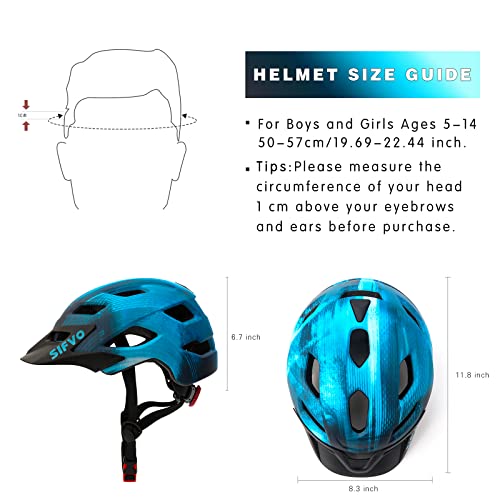 SIFVO Kids Helmet, SIFVO Kids Bike Helmet Boys and Girls Children Bicycle Helmet with Cool Visor Helmet for Kids 5-14, Youth Bike Helmet Adjustable & Lightweight 50-57cm (Cool Ray 【hot】) - Image 3