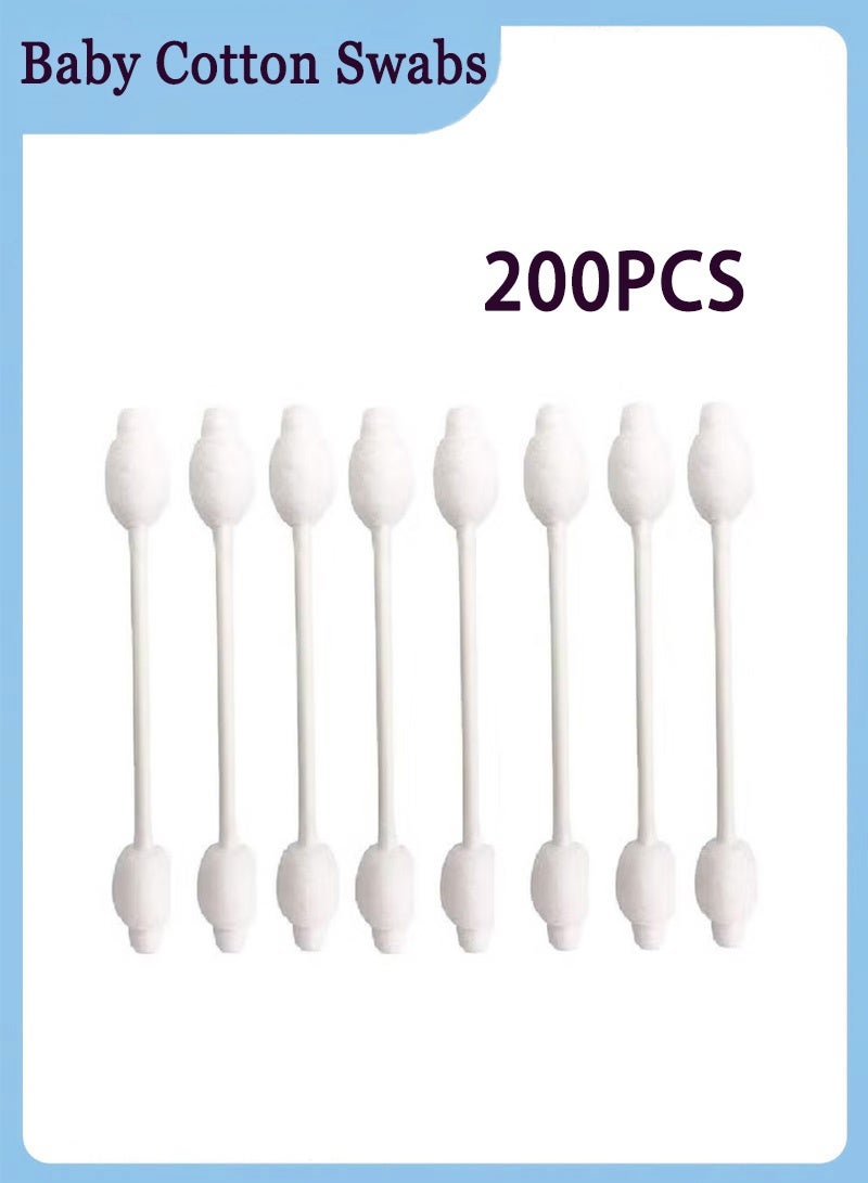 general 200 Sticks Baby Cotton Swabs, Organic Fragrance and Chlorine-Free Kids Safety Swabs, 100% Biodegradable Gentle Baby Qtips, Hypoallergenic Children Cotton Buds - Image 1