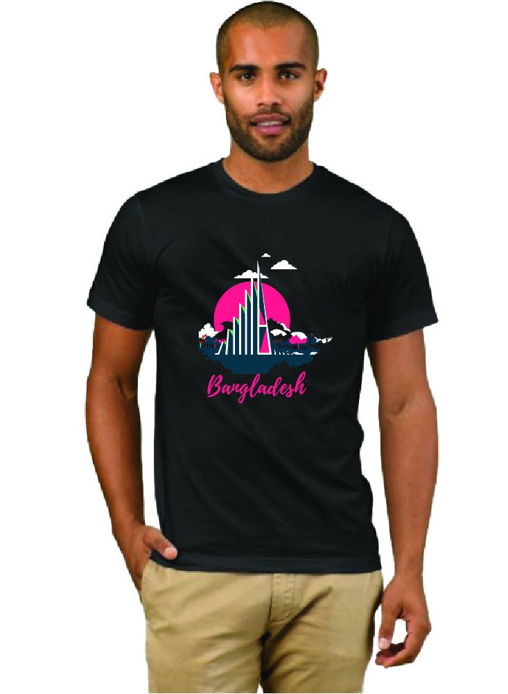 Bangladesh Independence Day Adult Mens T-Shirt - Round Neck Short Sleeve Cotton T-Shirt - Soft and Stylish Bangladesh Independence Day T-Shirt for Men - Image 1