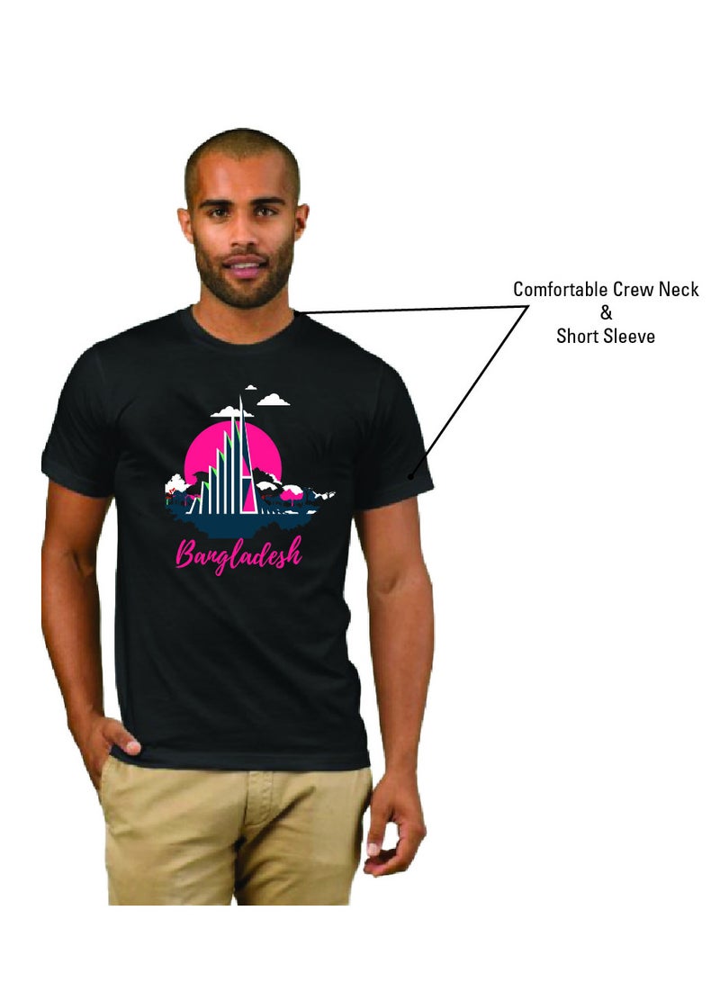 Bangladesh Independence Day Adult Mens T-Shirt - Round Neck Short Sleeve Cotton T-Shirt - Soft and Stylish Bangladesh Independence Day T-Shirt for Men - Image 5