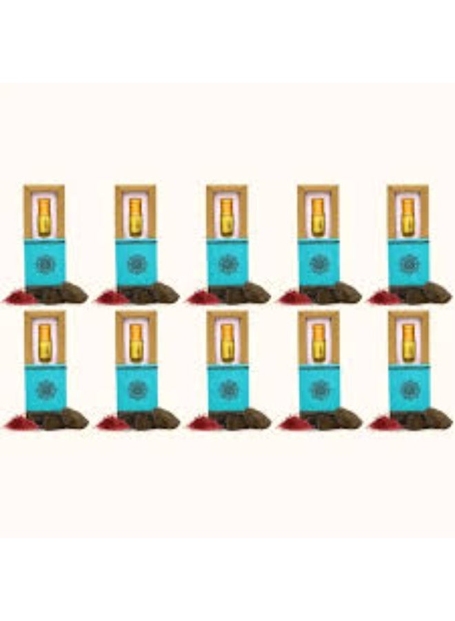 Premium Saffron Musk and Enhanced Natural Oud Chips Favors – Set of 10 Boxes