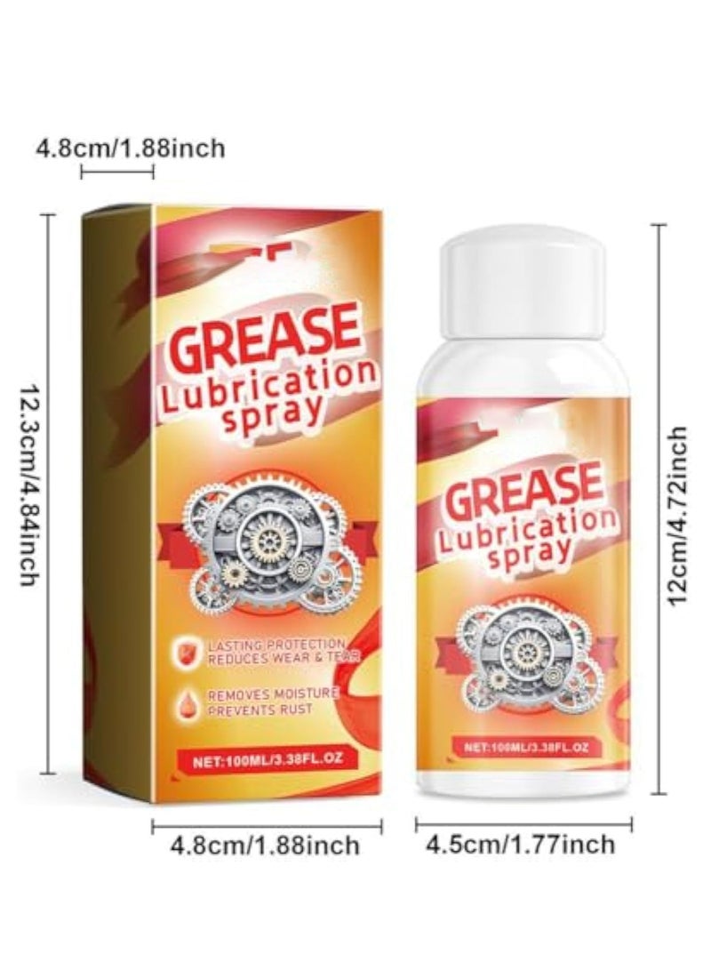 Lubrication Spray for Car, Greese Lubrication Spray, Premium Multipurpose Lubricant, Mechanical Grease Lubrication Spray, Rust Removal Spray for Lock Cylinder Door Hinge, Water Resistant Lubricant