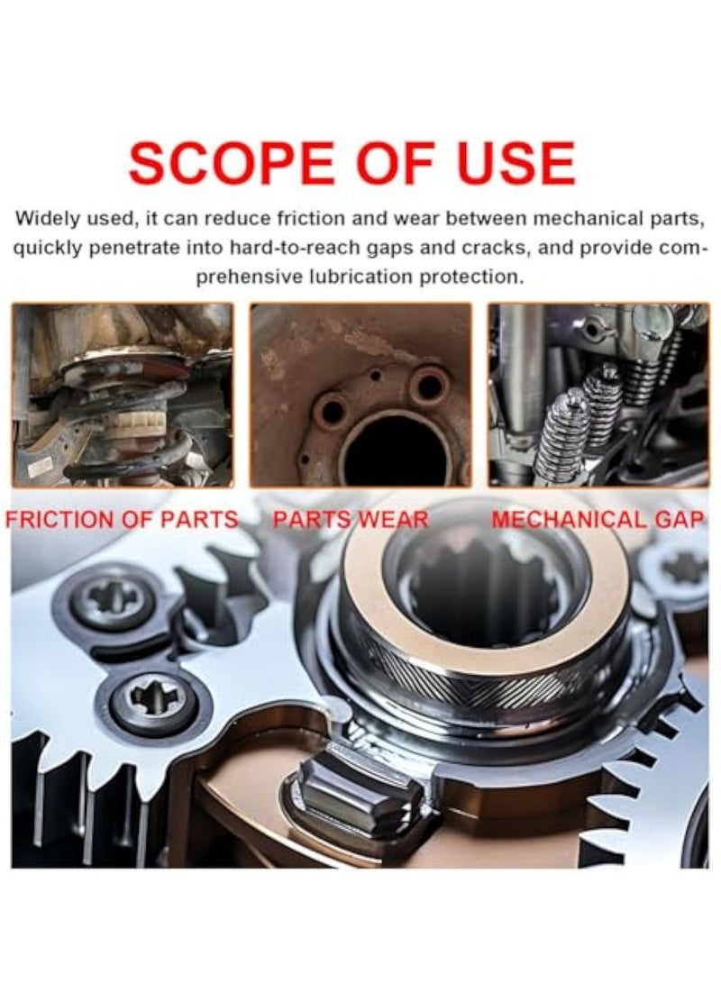 Lubrication Spray for Car, Greese Lubrication Spray, Premium Multipurpose Lubricant, Mechanical Grease Lubrication Spray, Rust Removal Spray for Lock Cylinder Door Hinge, Water Resistant Lubricant