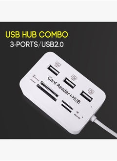 نيبمينينت موزع يحتوي على 3 منافذ USB مع قارئ خارجي عالي السرعة لبطاقات الذاكرة أبيض  - Image 4