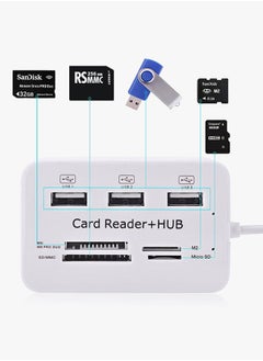 نيبمينينت موزع يحتوي على 3 منافذ USB مع قارئ خارجي عالي السرعة لبطاقات الذاكرة أبيض  - Image 5