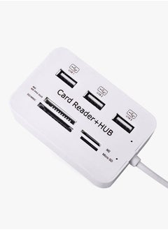 نيبمينينت موزع يحتوي على 3 منافذ USB مع قارئ خارجي عالي السرعة لبطاقات الذاكرة أبيض  - Image 3