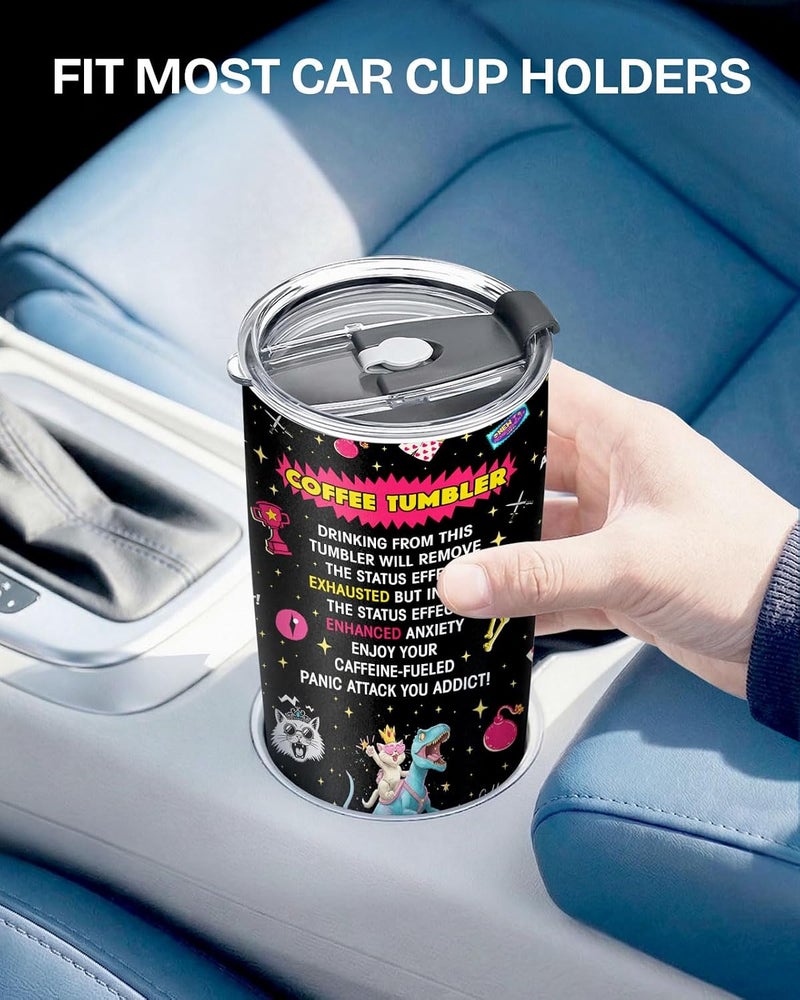 34HD RPG Dungeon Gamer Tumbler 20oz Stainless Steel Insulated Travel Mug Funny Coffee Game Status Effect Gift Birthday - Image 5