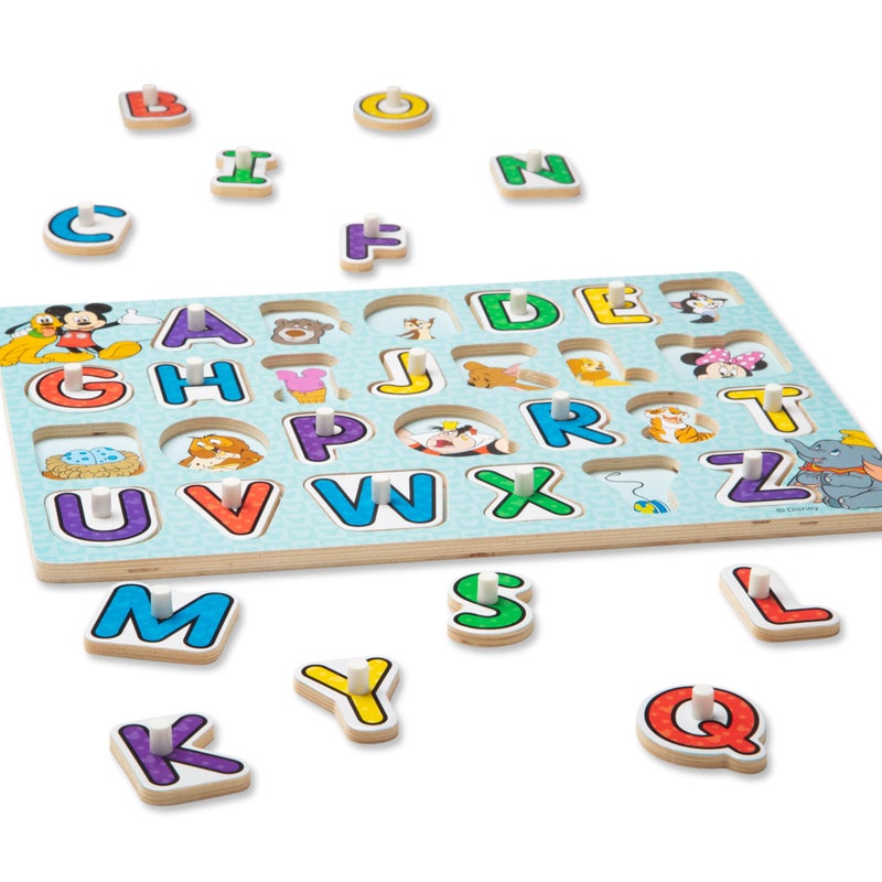 Melissa & Doug لعبة بازل خشبية بأحرف الأبجدية من ميليسا ودوج - كلاسيكيات ديزني (26 قطعة) - Image 4