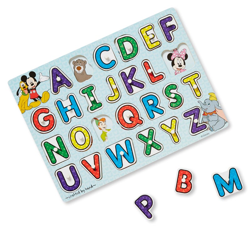 Melissa & Doug لعبة بازل خشبية بأحرف الأبجدية من ميليسا ودوج - كلاسيكيات ديزني (26 قطعة) - Image 1