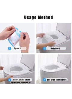 YOUGE 10 Pack Disposable Toilet Seat Covers for Travel Toilet Seat Mat Portable Disposable Toilet Seat Covers for Outing Hotel Hospital Public Toilet (Individual Package)  - Image 3