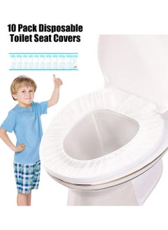 YOUGE 10 Pack Disposable Toilet Seat Covers for Travel Toilet Seat Mat Portable Disposable Toilet Seat Covers for Outing Hotel Hospital Public Toilet (Individual Package)  - Image 1