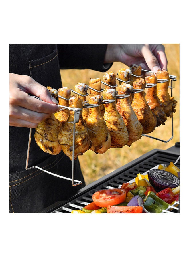 Loquat 14-Slots Chicken Leg Wing Rack Silver - Image 3