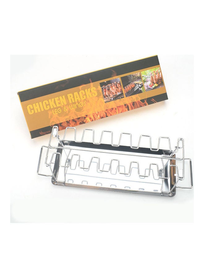 Loquat 14-Slots Chicken Leg Wing Rack Silver - Image 1