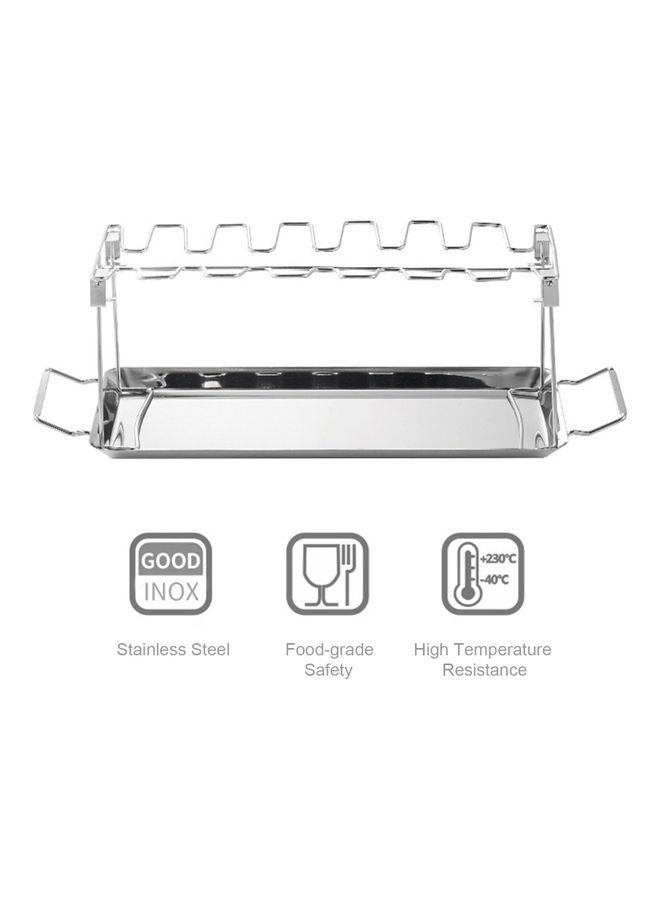 Loquat 14-Slots Chicken Leg Wing Rack Silver - Image 2