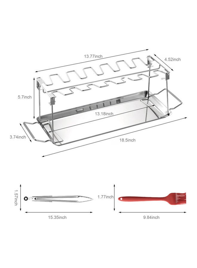 Loquat 14-Slots Chicken Leg Wing Rack Silver - Image 4