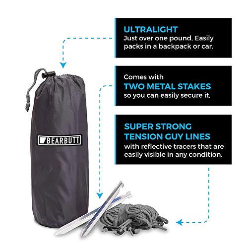 Bear Butt Hammock Rain Fly - 11 x 9 ft Ultralight Waterproof Hammock Tarp for Camping - Image 2