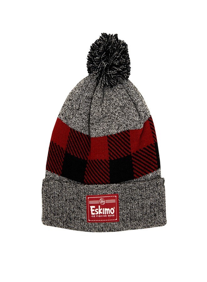 Eskimo® 41455 Alpine Knit Hat, Headwear, Unisex, Gray/Plaid - Image 1