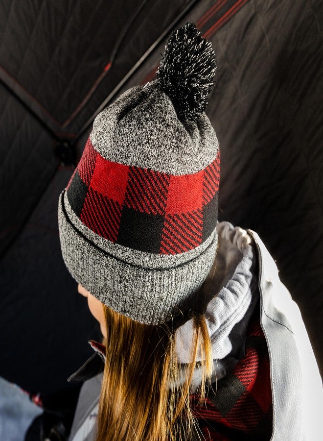 Eskimo® 41455 Alpine Knit Hat, Headwear, Unisex, Gray/Plaid - Image 3