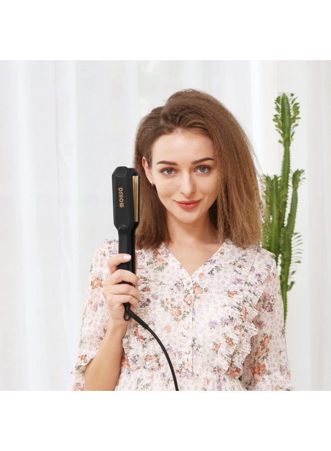 DSHOW Crimping Iron Hair Crimper for Hair DSHOW Hair Waver Volumizing Crimper with Titanium Ceramic Plates Styling Tools for Women Girls - Image 1