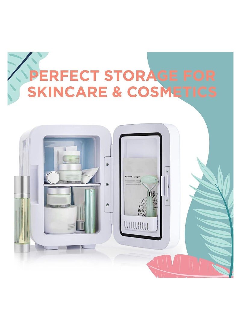 BLOOMING TIME - 8L Mini Makeup Fridge with LED Light Mirror Portable Skincare Preservation Beauty Refrigerator - Image 1