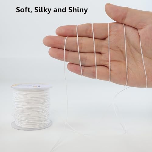 LUSTEMBER 0.8mm Nylon String, Strong Bracelet String, Durable Nylon Cord for Jewelry Making, Bracelets, Beading, Necklaces, Rattail Braiding, Kumihimo, Wind Chimes, Blinds and Handicrafts - Image 3