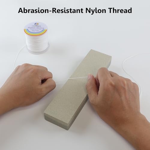 LUSTEMBER 0.8mm Nylon String, Strong Bracelet String, Durable Nylon Cord for Jewelry Making, Bracelets, Beading, Necklaces, Rattail Braiding, Kumihimo, Wind Chimes, Blinds and Handicrafts - Image 5