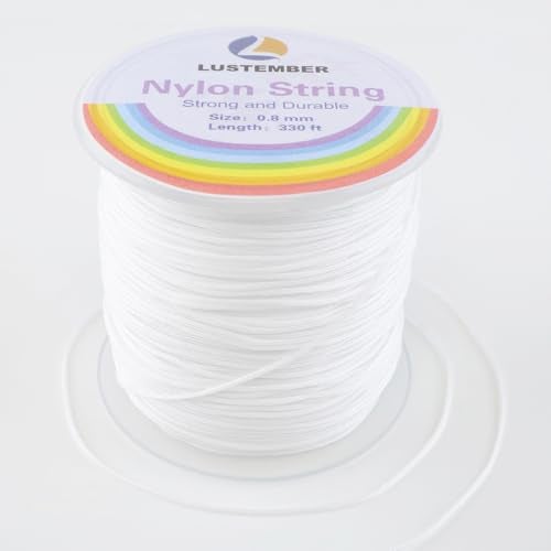 LUSTEMBER 0.8mm Nylon String, Strong Bracelet String, Durable Nylon Cord for Jewelry Making, Bracelets, Beading, Necklaces, Rattail Braiding, Kumihimo, Wind Chimes, Blinds and Handicrafts - Image 1