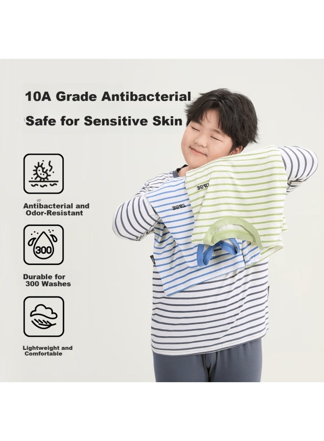 TABE Little Tony Chubby Boys Autumn Long Johns Set Spring And Autumn Children's Skin-friendly Underwear Youth Base Layer Pajamas 10a Antibacterial - Image 2