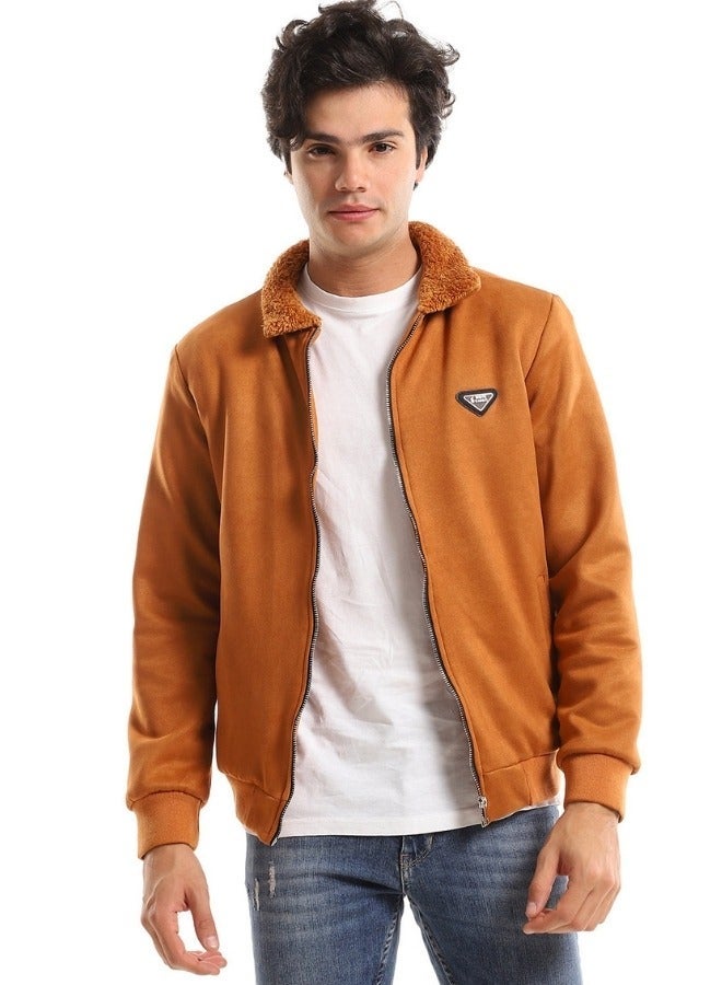 WHITE RABBIT Fur Classic Collar Zipped Jacket - Image 1