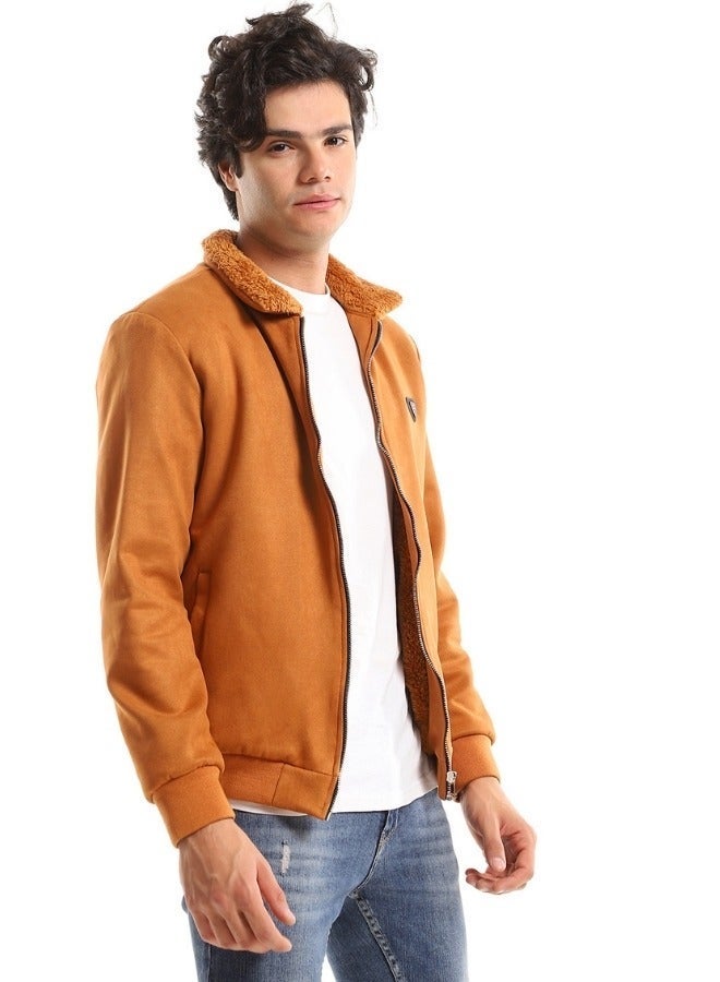 WHITE RABBIT Fur Classic Collar Zipped Jacket - Image 2