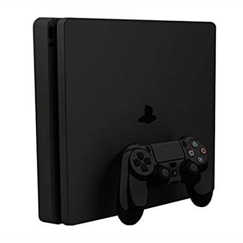 ELTON Skin Sticker Cover for PS4 Slim Console and Controllers, Pure Black - Image 1