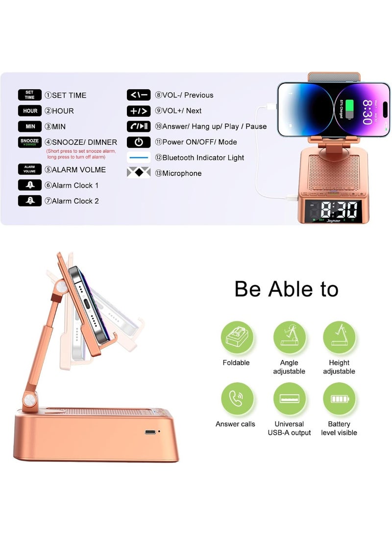 general Gifts for Women Girls, Phone Stand with Bluetooth Speaker 360° Rotable Angle Adjustable Cell Phone Holder for Desk with HD Subwoofer Sound Fits All Phones,Tablets ( - Image 4