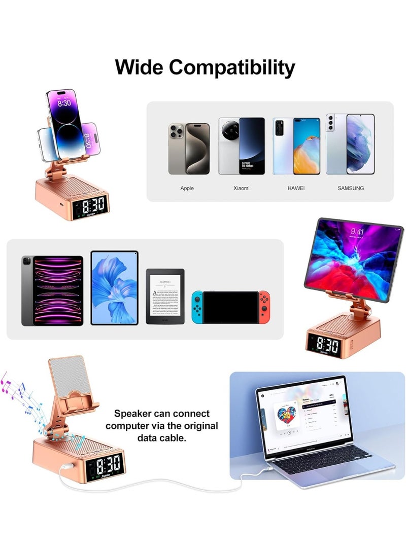 general Gifts for Women Girls, Phone Stand with Bluetooth Speaker 360° Rotable Angle Adjustable Cell Phone Holder for Desk with HD Subwoofer Sound Fits All Phones,Tablets ( - Image 5