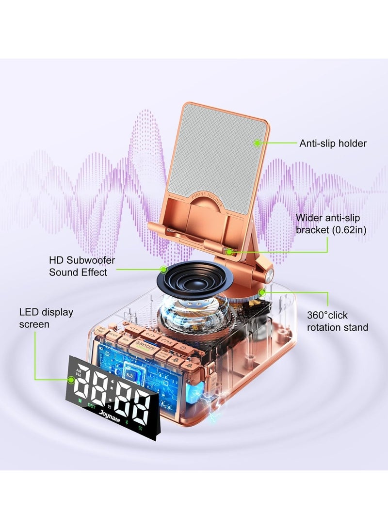 general Gifts for Women Girls, Phone Stand with Bluetooth Speaker 360° Rotable Angle Adjustable Cell Phone Holder for Desk with HD Subwoofer Sound Fits All Phones,Tablets ( - Image 3