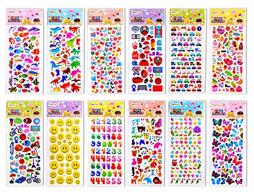 Giraffe Manufacturing 3D Puffy Stickers for Kids – 1650 PCS Assorted Cute Car Stickers & Animals - Classroom Must Haves Reward Teacher Supplies, Scrapbooking, DIY Crafts, Party Favors & Gifts - Image 4