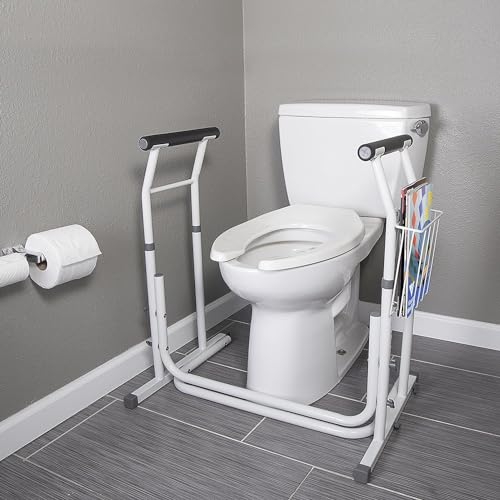 Vaunn FSA/HSA Eligible, Vaunn Medical Bathroom Patented Height Adjustable Height Toilet Rail Grab Bar and Commode Safety Frame Handle - Image 4
